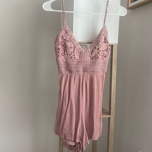 Pink mini romper from Aeropostale, Size Small, Adjustable straps.